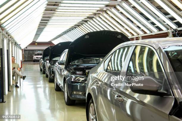 People at work in factory &quot;Eurocar&quot; near Uzhgorod, Ukraine, on May 11, 2018