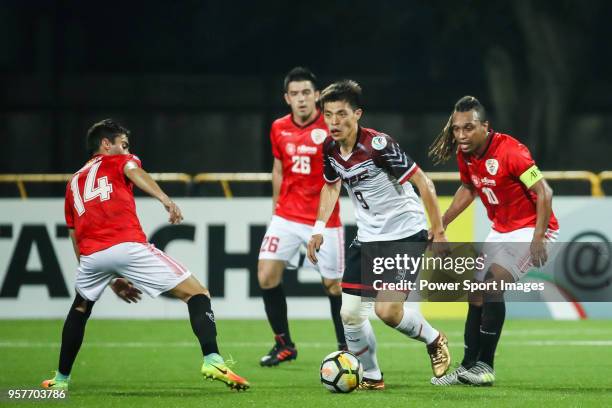 Chen Ching-Hsuan of Hang Yuen FC in action during the AFC Cup 2018 Group I match between Hang Yuen FC and Benfica Macau at Fujen University Stadium...