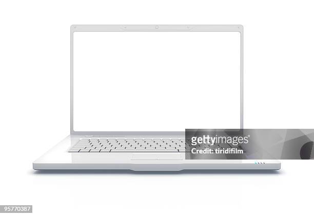 weiße laptop xxxl - 3d button stock-fotos und bilder