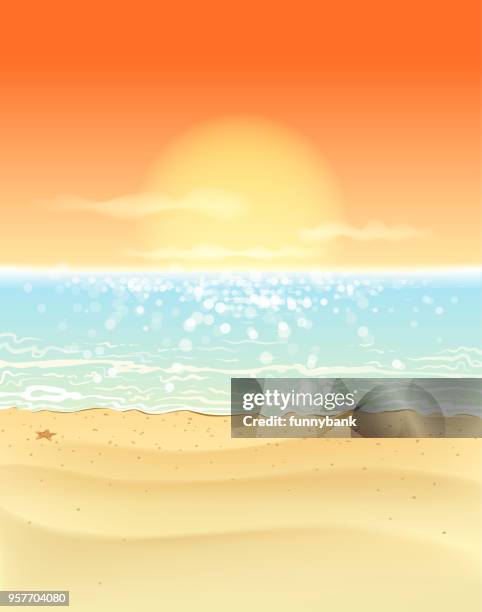 sunbeam beach - gravel stock illustrations