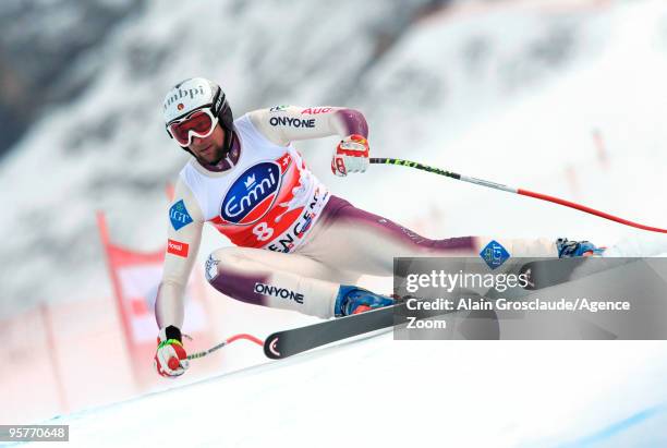 Marco Buechel of Liechtenstein during the Audi FIS Alpine Ski World Cup Men's 2nd Downhill training on January 14, 2010 in Wengen, Switzerland.