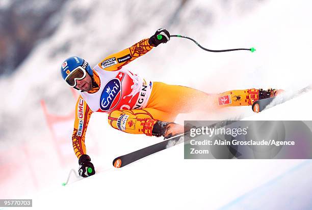 Manuel Osborne-Paradis of Canada during the Audi FIS Alpine Ski World Cup Men's 2nd Downhill training on January 14, 2010 in Wengen, Switzerland.