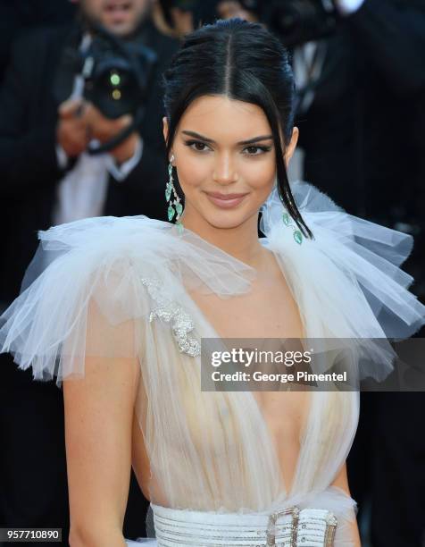 Kendall Jenner attends the screening of 'Girls Of The Sun ' during the 71st annual Cannes Film Festival at Palais des Festivals on May 12, 2018 in...