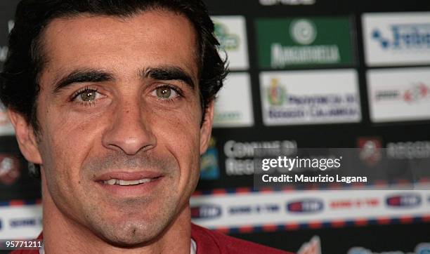 New Reggina Calcio player Giacomo Tedesco attends a press conference at Sports Center Sant'Agata on January 14, 2010 in Reggio Calabria, Italy.