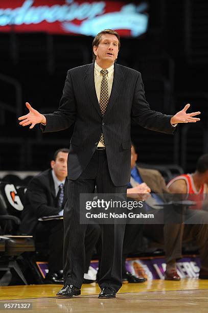 Head coach Christopher Finch of the Rio Grande Valley Vipers reacts during the D-League game against the Los Angeles D-Fenders on January 3, 2010 at...