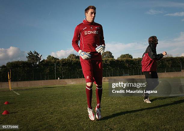 New Reggina Calcio player Vincenzo Fiorillo during a training session at Sports Center Sant'Agata on January 14, 2010 in Reggio Calabria, Italy.