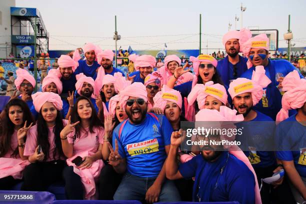 Spectators during the IPL T20 match between Rajasthan Royals and Chennai Super Kings Batsman at Sawai Mansingh Stadium in Jaipur , Rajasthan, India...