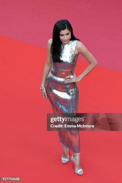 Praya Lundberg attends the screening of "Girls Of The Sun " during the 71st annual Cannes Film Festival at Palais des Festivals on May 12, 2018 in...