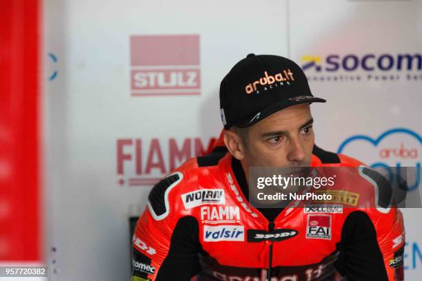 Marco Melandri of Aruba.it Racing - Ducati during the superpole of the Motul FIM Superbike Championship, Italian Round, at International Circuit...