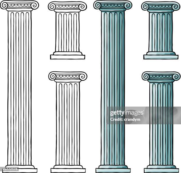 illustrations, cliparts, dessins animés et icônes de classique à colonnes ioniques - antiquité-grecque