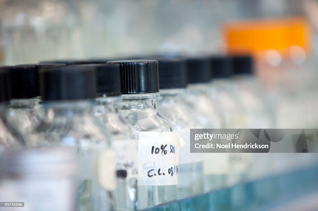 Small Glass Container Container Lab Small Glass Bottles In Lab High-Res Stock Photo - Getty Images