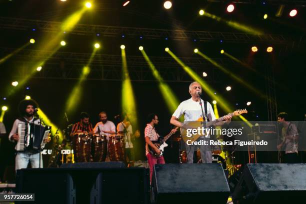 Gilberto Gil performs his Rafavela 40 years concert during Festival Bananada at Passeio das Aguas on May 11 in Goiania, Brazil
