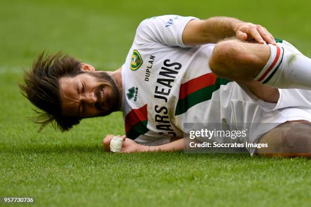 Edouard Duplan of ADO Den Haag during the Dutch Eredivisie match between Vitesse v ADO Den Haag at the GelreDome on May 12, 2018 in Arnhem Netherlands