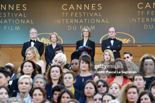 Cannes Film Festival Director Thierry Fremaux, Frederique Bredin, France's Culture Minister Francoise Nyssen, Cannes Film Festival President Pierre...