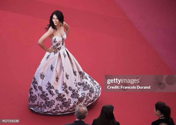 Mallika Sherawat attends the screening of "Girls Of The Sun " during the 71st annual Cannes Film Festival at Palais des Festivals on May 12, 2018 in...