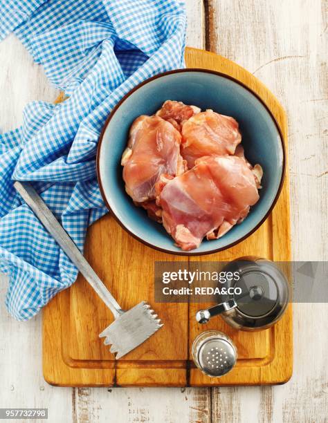 Raw chicken fillet.