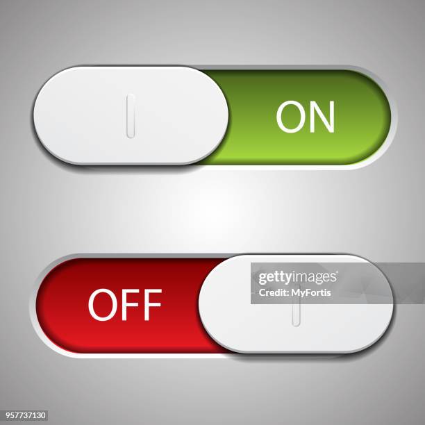 ui interface switching on and off - toggle switch stock illustrations