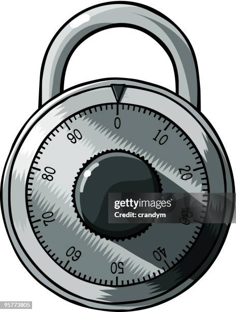 combination lock - combination lock stock illustrations