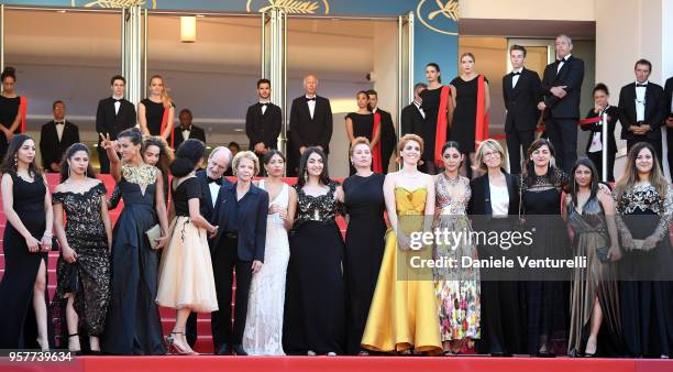 President of the festival Pierre Lescure Actress Emmanuelle Bercot , director Eva Husson , actress Golshifteh Farahani , France's Culture Minister...