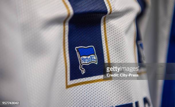 Tricot of Hertha BSC during the Bundesliga game between Hertha BSC and RB Leipzig at Olympiastadion on May 12, 2018 in Berlin, Germany.
