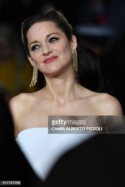 French actress Marion Cotillard arrives on May 12, 2018 for the screening of the film "Gueule d'Ange " at the 71st edition of the Cannes Film...
