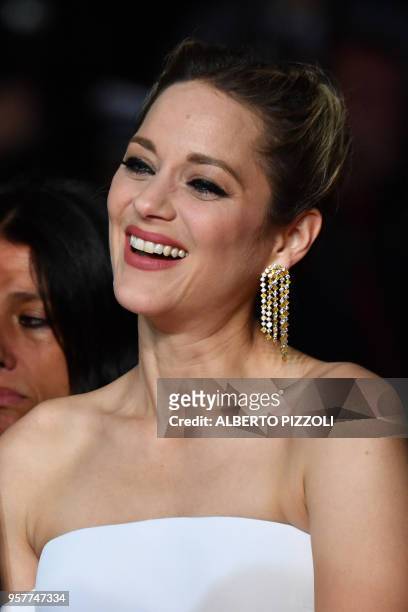 French actress Marion Cotillard arrives on May 12, 2018 for the screening of the film "Gueule d'Ange " at the 71st edition of the Cannes Film...
