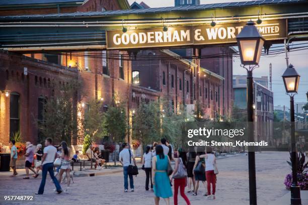 the distillery district - toronto, ontario - distillery stock pictures, royalty-free photos & images