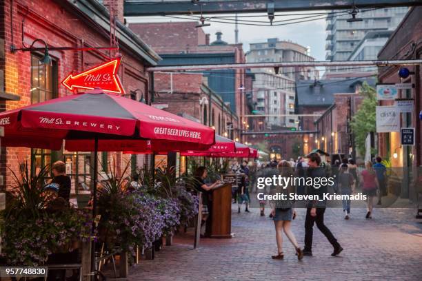 the distillery district - toronto, ontario - distillery stock pictures, royalty-free photos & images