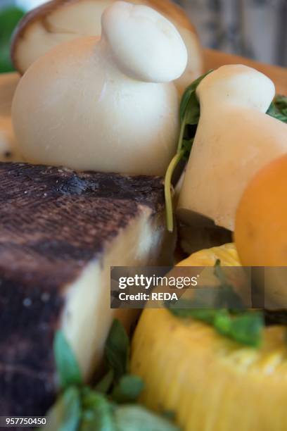 Typical Sicilian Cheeses. Sicily. Italy. Europe.