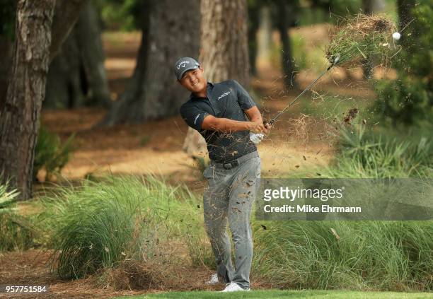 Danny Lee of New Zealand plays a shot on the second hole during the third round of THE PLAYERS Championship on the Stadium Course at TPC Sawgrass on...