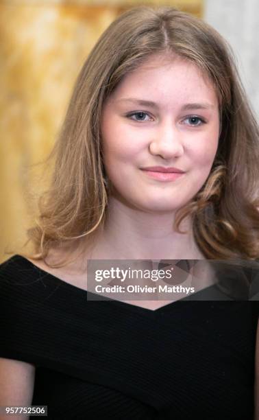 Princess Elisabeth of Belgium attends the finals of the Queen Elisabeth Contest in the Bozar on May 12, 2018 in Brussels, Belgium.