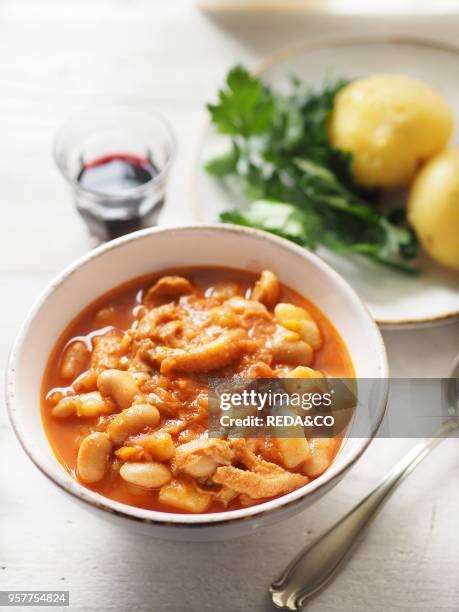 Tripe, Milanese style, trippa alla Milanese, Milan, Lombardy, Italy, Europe.