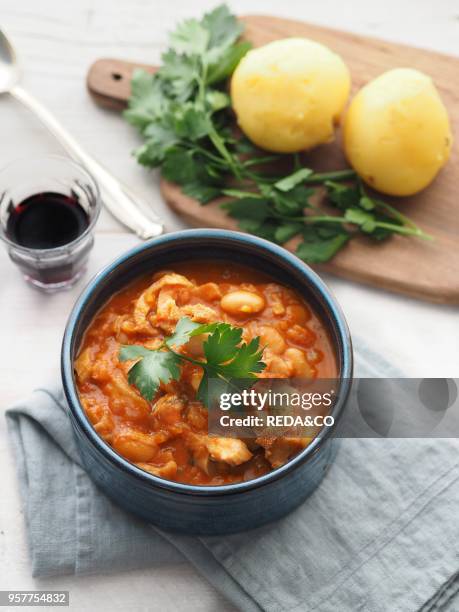 Tripe, Milanese style, trippa alla Milanese, Milan, Lombardy, Italy, Europe.