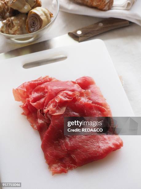 Carne Salada. Traditional Meat of Trentino Alto Adige. Italy. Europe.
