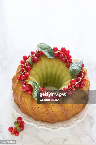 Mint Bundt Cake with Red Currant.