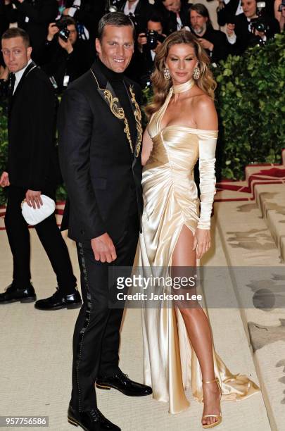 Gisele Bundchen and Tom Brady attends the Heavenly Bodies: Fashion & The Catholic Imagination Costume Institute Gala at Metropolitan Museum of Art on...
