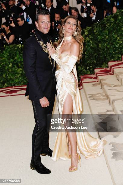 Gisele Bundchen and Tom Brady attends the Heavenly Bodies: Fashion & The Catholic Imagination Costume Institute Gala at Metropolitan Museum of Art on...