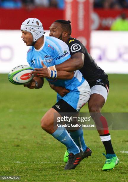 Travis Ismaiel of the Bulls during the Super Rugby match between Vodacom Bulls and Cell C Sharks at Loftus Versfeld on May 12, 2018 in Pretoria,...