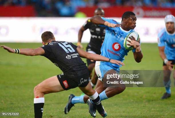 Warrick Gelant of the Bulls during the Super Rugby match between Vodacom Bulls and Cell C Sharks at Loftus Versfeld on May 12, 2018 in Pretoria,...