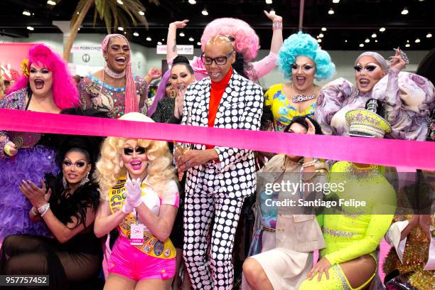 RuPaul during the ceremonial ribbon cutting at the 4th Annual RuPaul's DragCon at Los Angeles Convention Center on May 12, 2018 in Los Angeles,...