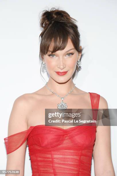 Bella Hadid attends a Dior dinner during the 71st annual Cannes Film Festival at JW Marriott on May 12, 2018 in Cannes, France.