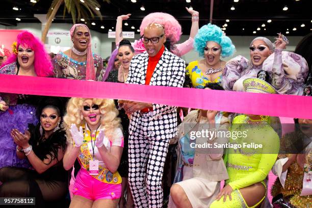 RuPaul during the ceremonial ribbon cutting at the 4th Annual RuPaul's DragCon at Los Angeles Convention Center on May 12, 2018 in Los Angeles,...