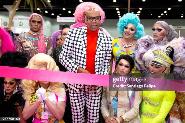 RuPaul during the ceremonial ribbon cutting at the 4th Annual RuPaul's DragCon at Los Angeles Convention Center on May 12, 2018 in Los Angeles,...