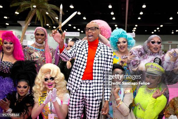 RuPaul during the ceremonial ribbon cutting at the 4th Annual RuPaul's DragCon at Los Angeles Convention Center on May 12, 2018 in Los Angeles,...