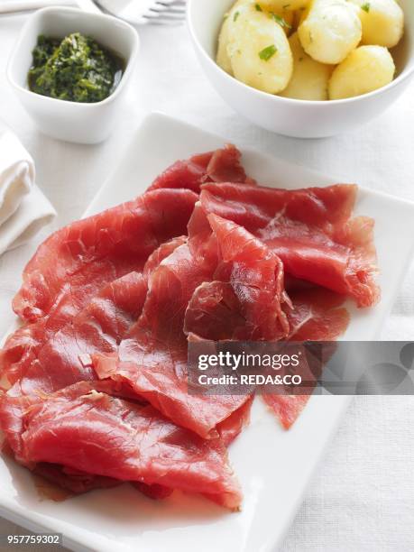 Carne Salada. Raw Meat. Trentino. Italy. Europe.