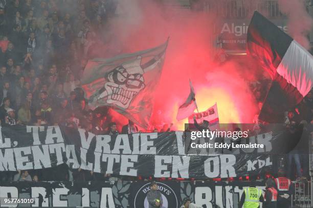 Banner of supporters of Angers during the Ligue 1 match between Angers and Nantes at Stade Raymond Kopa on May 12, 2018 in Angers, .