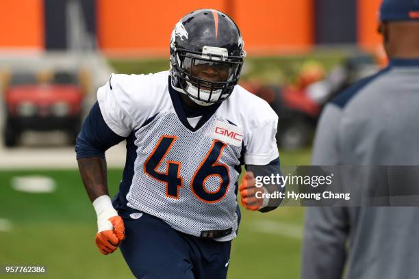 May 12: Denver Broncos Jeff Holland in rookie mini-camp at Dove Valley. May 12, 2018.