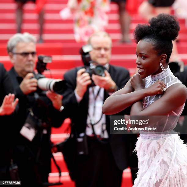 Lupita Nyong"u0092o attends the screening of "Sorry Angel " during the 71st annual Cannes Film Festival at Palais des Festivals on May 10, 2018 in...