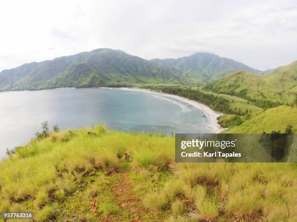 a scenic landscape of a sea from the mountain - zambales province stock pictures, royalty-free photos & images