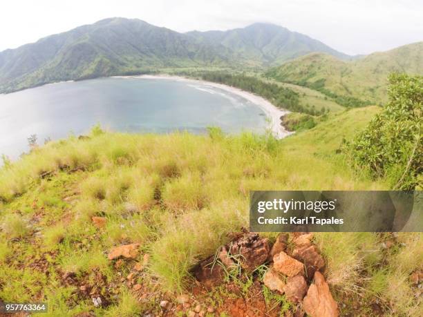 a scenic landscape of a sea from the mountain - zambales province stock pictures, royalty-free photos & images